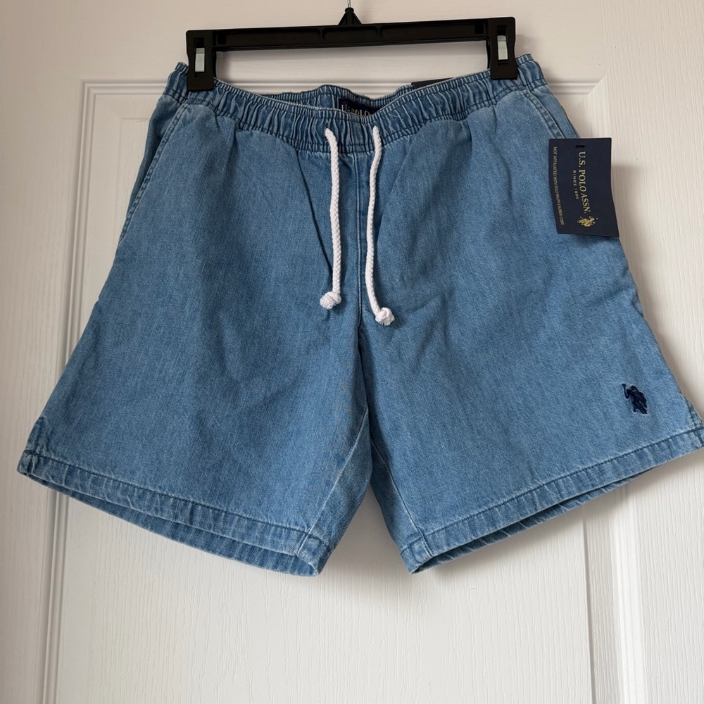 New Men’s U.S. Polo Assn. Blue Denim Shorts